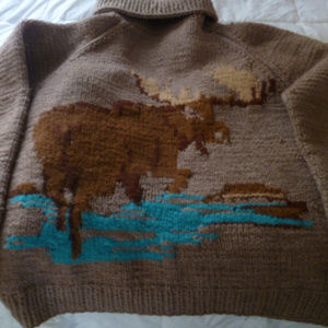 hand made wool shawl collar sweater